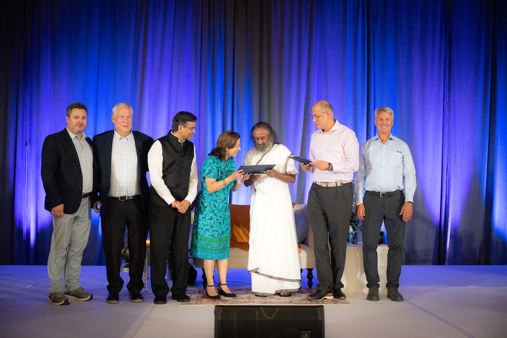 Governor of Texas, Greg Abbott, acknowledged Gurudev Sri Sri Ravi Shankar' humanitarian mission and declared July 29th as Sri Sri Ravi Shankar Day in Texas