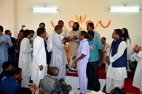 Inauguration function at community center near Sri Sri University